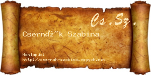 Csernák Szabina névjegykártya